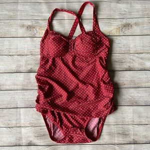 Motherhood Maternity Polkadot Swimsuit Medium